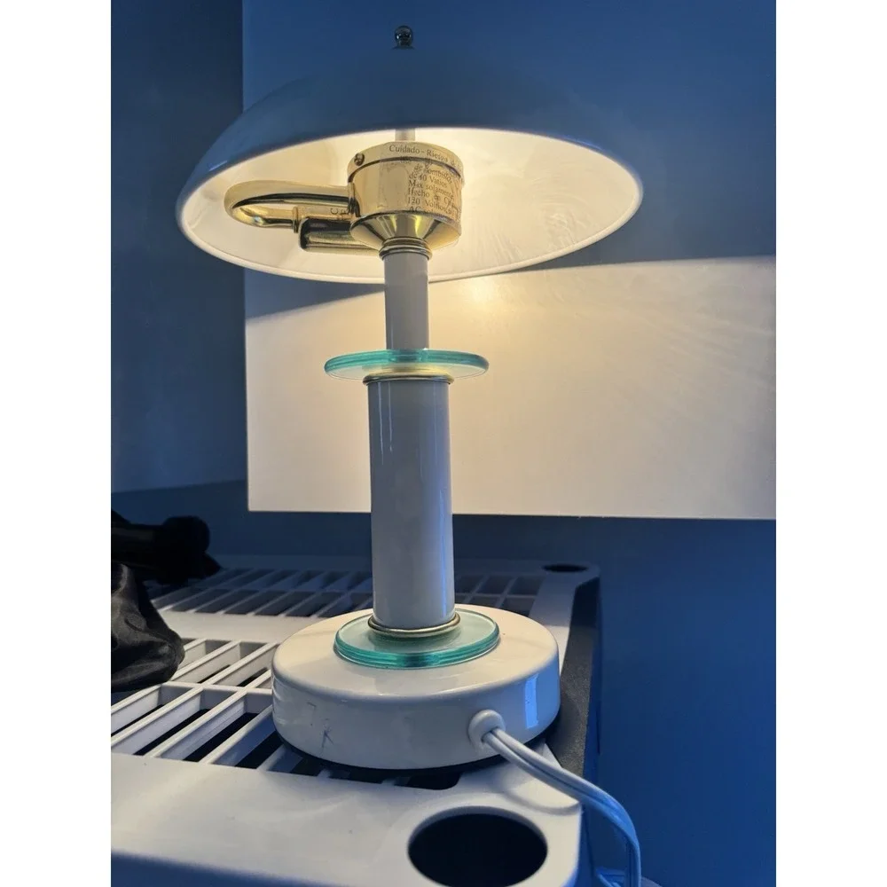 RETRO WHITE DOME MUSHROOM STYLE DESK LAMP 70s UFO Vintage Classic Light WORKS - Picture 6 of 9